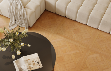 Parquet art and herringbone flooring patterns in engineered hardwood